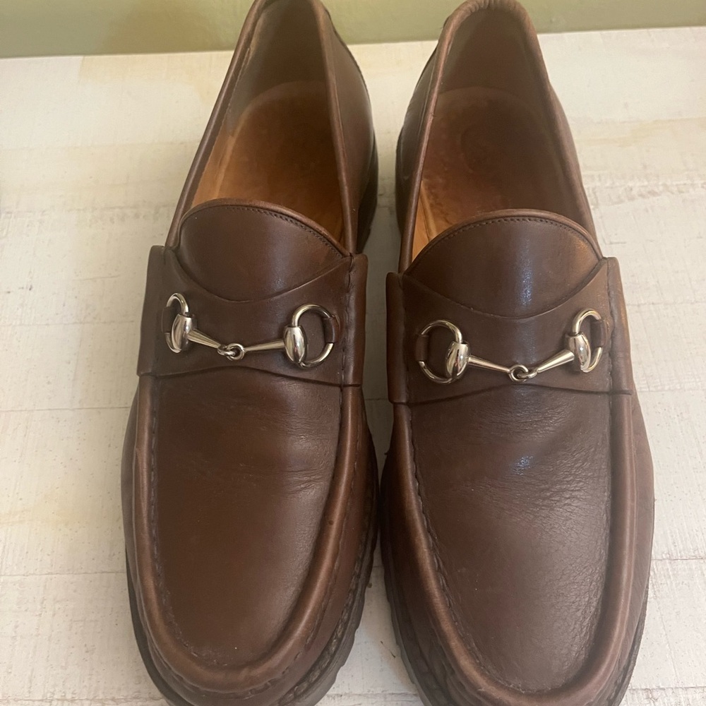 Gucci Brown Horsebit Loafers